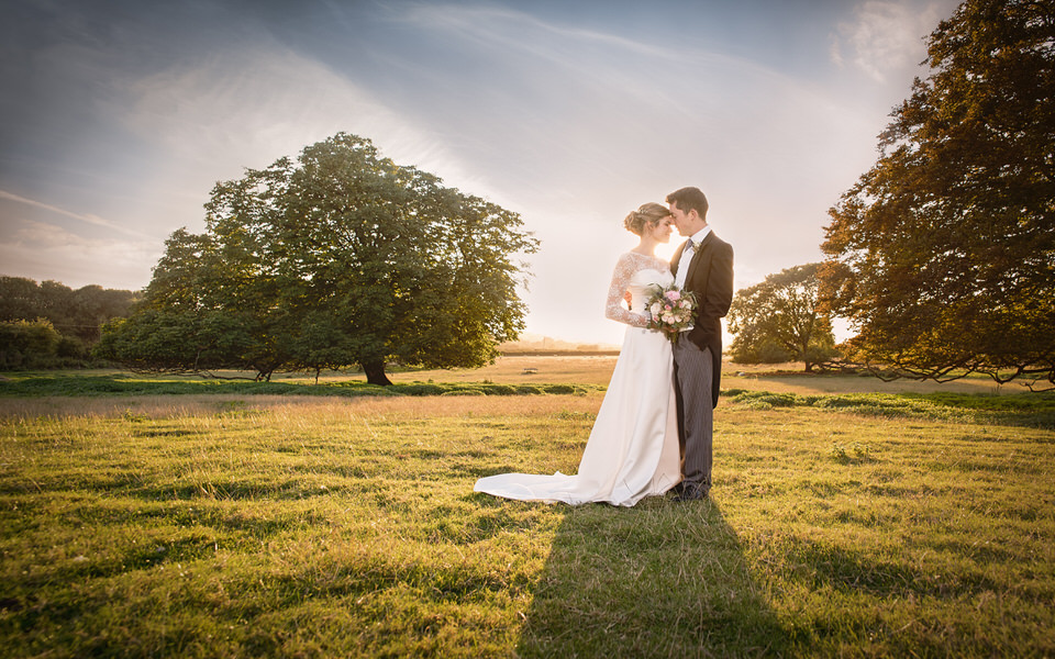 Bride and Groom at sunset